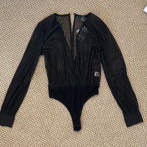 Forever 21 black sheer bodysuit
